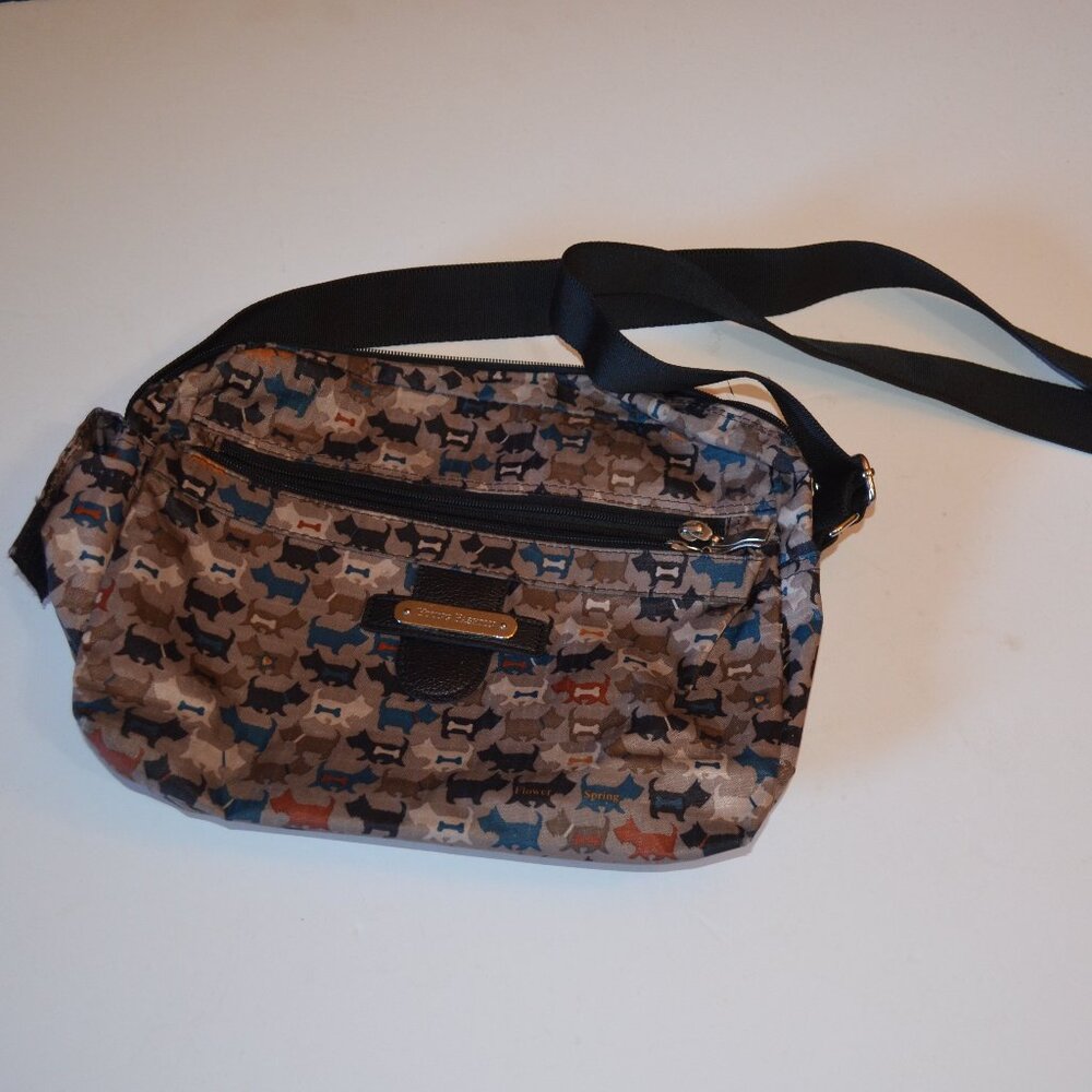 YOUNG FASHION Cross-Body Dogs Images Prints Many Pockets Medium Purse ~9'x11'x3'
